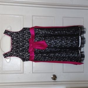 Emily West Dress Girls Size 16.5 Black Floral Lace